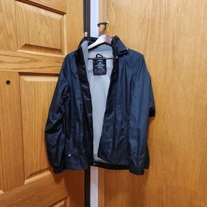 LL Bean Gore Tex Womens Jacket L REG Black Hooded Lightweight Rain Coat